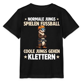 Klettern Jungs Lustiger Frettchen Kletterer - Stanley/Stella Kinder T-Shirt MINI CREATOR  - Schwarz - Vorne - Mikhail (115cm)