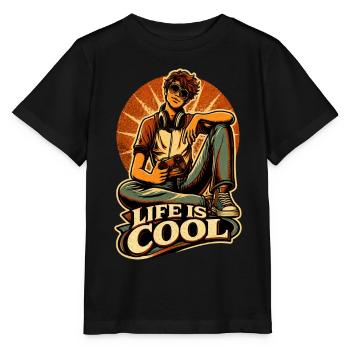 Life Is Cool – Retro Gamer - Stanley/Stella Kinder T-Shirt MINI CREATOR  - Schwarz - Vorne - Mikhail (115cm)
