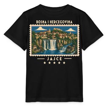 Bosnien und Herzegowina Jajce Vintage Reisemarke - Stanley/Stella Kinder T-Shirt MINI CREATOR  - Schwarz - Vorne - Mikhail (115cm)