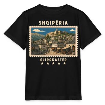 Albanien Gjirokastër Vintage Reisemarke - Stanley/Stella Kinder T-Shirt MINI CREATOR  - Schwarz - Vorne - Mikhail (115cm)