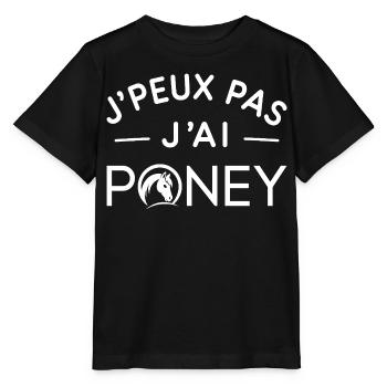 Poney Humour Cadeau Passionné d'Équitation - T-shirt bio MINI CREATOR Stanley/Stella Enfant - noir - Devant - Mikhail (115cm)