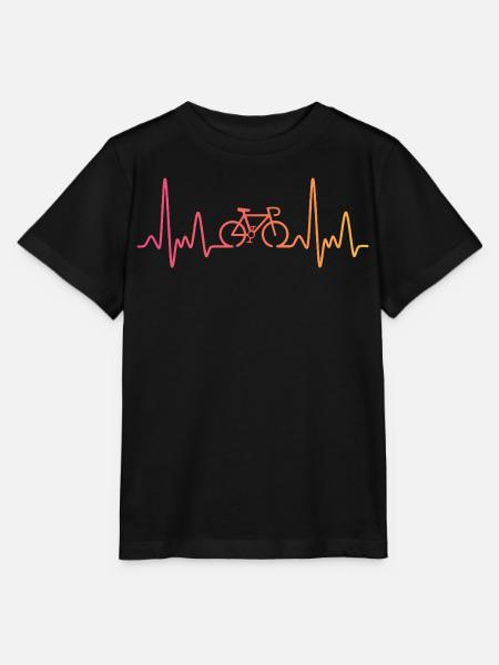Vélo Sunset battement de cœur cycliste cyclisme - T-shirt bio MINI CREATOR Stanley/Stella Enfant - noir