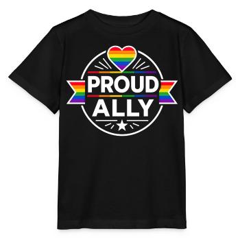 Proud Ally für Pride Unterstützer LGBTQ CSD Outfit - Stanley/Stella Kinder T-Shirt MINI CREATOR  - Schwarz - Vorne - Mikhail (115cm)