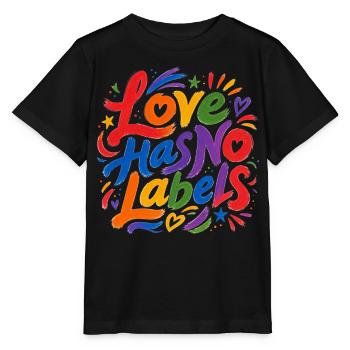 Love Has No Labels for Pride Fans Tshirt Stickers - Stanley/Stella MINI CREATOR Kids’ T-Shirt - black - Front - Mikhail (115cm)