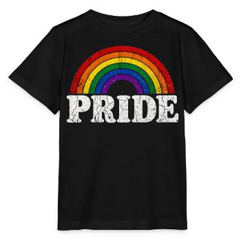 Pride Regenbogen für LGBTQ Fans Retro LQBTQ CSD - Stanley/Stella Kinder T-Shirt MINI CREATOR  - Schwarz - Vorne - Mikhail (115cm)