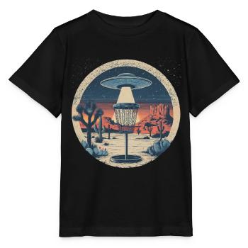 Disc Golf Putter UFO Basket Retro Vintage Desert After - Stanley/Stella MINI CREATOR Kids’ T-Shirt - black - Front - Mikhail (115cm)