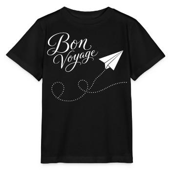 Bon Voyage Paper Train Airplane Motif - Stanley/Stella MINI CREATOR Kids’ T-Shirt - black - Front - Mikhail (115cm)