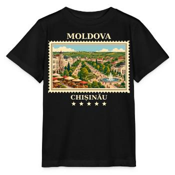 Moldau Chișinău Vintage Reisemarke - Stanley/Stella Kinder T-Shirt MINI CREATOR  - Schwarz - Vorne - Mikhail (115cm)