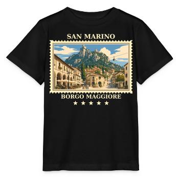 San Marino Borgo Maggiore Vintage Reisemarke - Stanley/Stella Kinder T-Shirt MINI CREATOR  - Schwarz - Vorne - Mikhail (115cm)