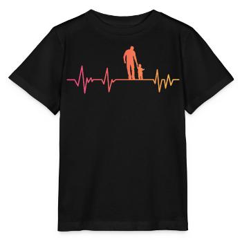 Vater und Sohn Herzschlag Geschenk Vater Sohn - Stanley/Stella Kinder T-Shirt MINI CREATOR  - Schwarz - Vorne - Mikhail (115cm)