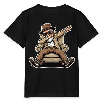 Cool pensioner grandpa - Stanley/Stella MINI CREATOR Kids’ T-Shirt - black - Front - Mikhail (115cm)