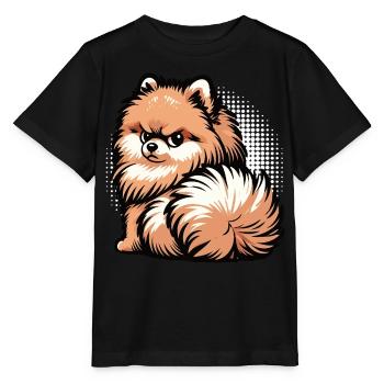 Pomeranian Pomeranian Pomeranian Spitz Dog Miniature Spitz Holder - Stanley/Stella MINI CREATOR Kids’ T-Shirt - black - Front - Mikhail (115cm)