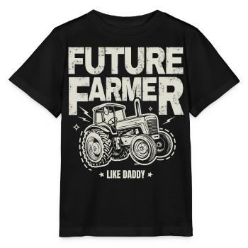 Future Farmer Baby Tractor Vintage Dad - Stanley/Stella MINI CREATOR Kids’ T-Shirt - black - Front - Mikhail (115cm)