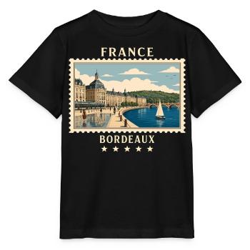 Frankreich Bordeaux Vintage Reisemarke - Stanley/Stella Kinder T-Shirt MINI CREATOR  - Schwarz - Vorne - Mikhail (115cm)