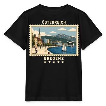 Österreich Bregenz Vintage Reisemarke - Stanley/Stella Kinder T-Shirt MINI CREATOR  - Schwarz - Vorne - Mikhail (115cm)