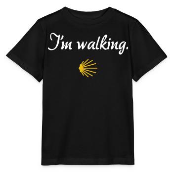 I'm walking | Way of St. James, Pilgrims, Santiago - Stanley/Stella MINI CREATOR Kids’ T-Shirt - black - Front - Mikhail (115cm)