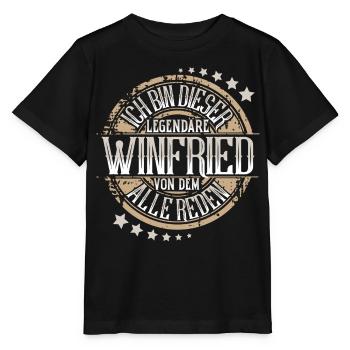 Winfried - Stanley/Stella Kinder T-Shirt MINI CREATOR  - Schwarz - Vorne - Mikhail (115cm)