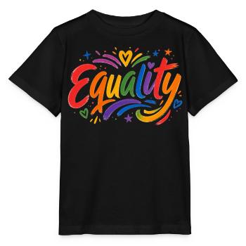Equality Rainbow T-Shirt CSD Pride - Stanley/Stella MINI CREATOR Kids’ T-Shirt - black - Front - Mikhail (115cm)