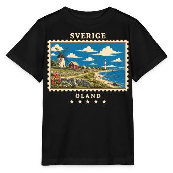 Schweden Öland Vintage Reisemarke - Stanley/Stella Kinder T-Shirt MINI CREATOR  - Schwarz - Vorne - Mikhail (115cm)