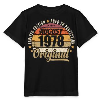 August 1978 Retro Vintage Geburtstag August 1978 - Stanley/Stella Kinder T-Shirt MINI CREATOR  - Schwarz - Vorne - Mikhail (115cm)