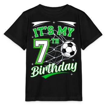 Its My 7th Birthday Soccer Boys 7 Years Birthday 7 - Stanley/Stella MINI CREATOR Kids’ T-Shirt - black - Front - Mikhail (115cm)