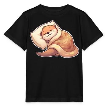 Schlafender Otter - Stanley/Stella Kinder T-Shirt MINI CREATOR  - Schwarz - Vorne - Mikhail (115cm)