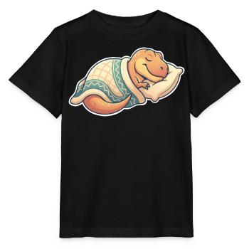 Sleeping Dinosaur - Stanley/Stella MINI CREATOR Kids’ T-Shirt - black - Front - Mikhail (115cm)