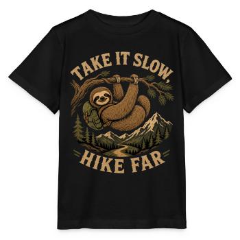 Take It Slow Hike Far Sloth - Stanley/Stella MINI CREATOR Kids’ T-Shirt - black - Front - Mikhail (115cm)