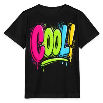 Cool Graffiti Streetart Neon Spray Design Shirt - Stanley/Stella Kinder T-Shirt MINI CREATOR  - Schwarz - Vorne - Mikhail (115cm)