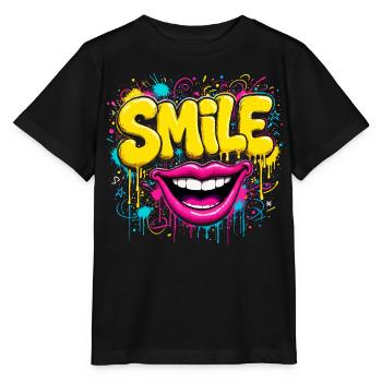 Vibrant Graffiti Smile - Stanley/Stella MINI CREATOR Kids’ T-Shirt - black - Front - Mikhail (115cm)