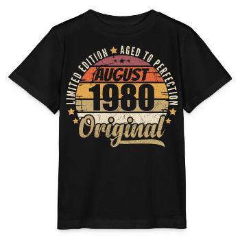 August 1980 Retro Vintage Birthday August 1980 - Stanley/Stella MINI CREATOR Kids’ T-Shirt - black - Front - Mikhail (115cm)