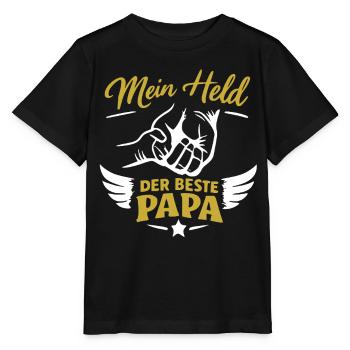 Mein Held Der Beste Papa - Stanley/Stella Kinder T-Shirt MINI CREATOR  - Schwarz - Vorne - Mikhail (115cm)