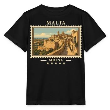 Malta Mdina Vintage Travel Brand - Stanley/Stella MINI CREATOR Kids’ T-Shirt - black - Front - Mikhail (115cm)