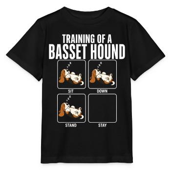 Basset Hound Dog Breed Training Humor - Stanley/Stella MINI CREATOR Kids’ T-Shirt - black - Front - Mikhail (115cm)