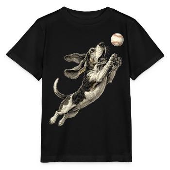 Basset Hound Dog Breed Baseball - Stanley/Stella MINI CREATOR Kids’ T-Shirt - black - Front - Mikhail (115cm)