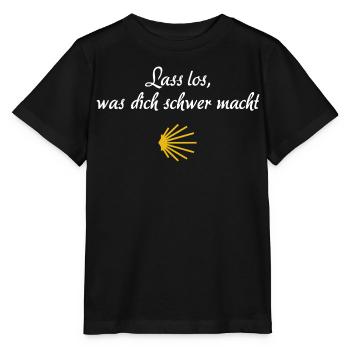 Lass los was dich schwer macht | Jakobsweg Pilger - Stanley/Stella Kinder T-Shirt MINI CREATOR  - Schwarz - Vorne - Mikhail (115cm)