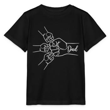 Dad to the power 3 proud dad 3 kids dad of three - Stanley/Stella MINI CREATOR Kids’ T-Shirt - black - Front - Mikhail (115cm)