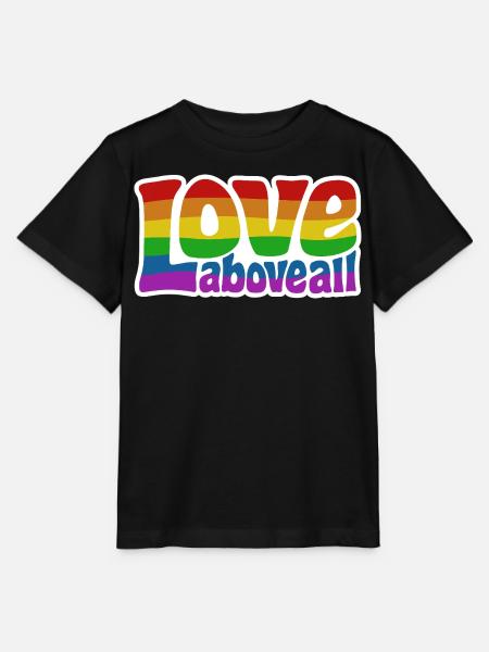 Love Above All | Regenbogen Pride Design - Stanley/Stella Kinder T-Shirt MINI CREATOR - Schwarz