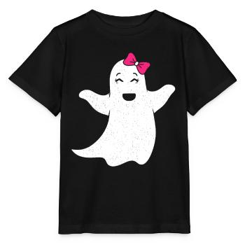 Ghost girl with pink bow - Stanley/Stella MINI CREATOR Kids’ T-Shirt - black - Front - Mikhail (115cm)