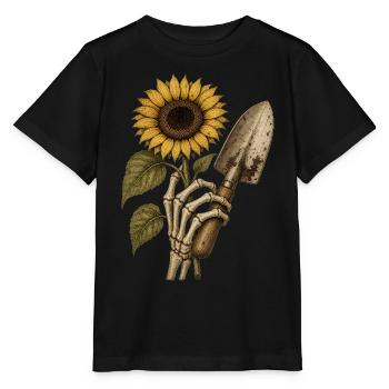 Sunflower Skeleton Hoodie Vintage Halloween - Stanley/Stella MINI CREATOR Kids’ T-Shirt - black - Front - Mikhail (115cm)
