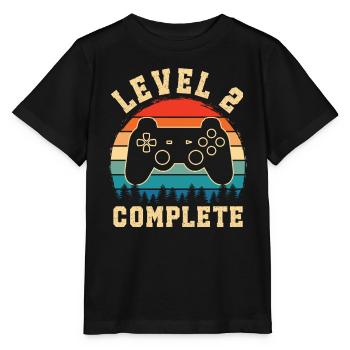 level 2 complete – Baby 2nd birthday - Stanley/Stella MINI CREATOR Kids’ T-Shirt - black - Front - Mikhail (115cm)