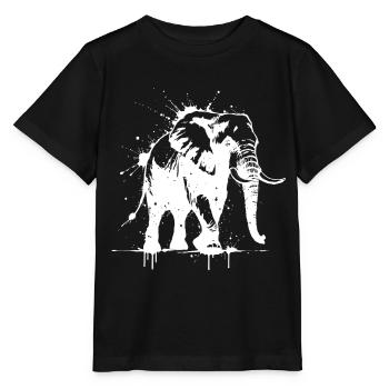 Elephant Street Art White - Stanley/Stella MINI CREATOR Kids’ T-Shirt - black - Front - Mikhail (115cm)