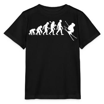 Skier Evolution for downhill skiing - Stanley/Stella MINI CREATOR Kids’ T-Shirt - black - Front - Mikhail (115cm)
