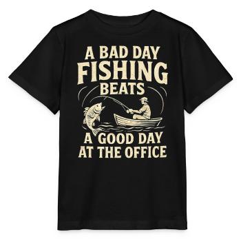 Bad Day Fishing Beats a Good Day at the Office - Stanley/Stella MINI CREATOR Kids’ T-Shirt - black - Front - Mikhail (115cm)
