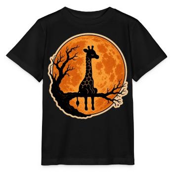 Giraffe with Full Moon Classic Halloween T-Shirt - Stanley/Stella MINI CREATOR Kids’ T-Shirt - black - Front - Mikhail (115cm)