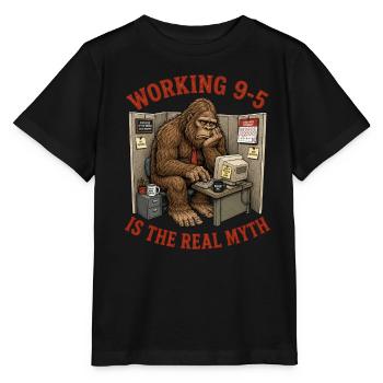 Bigfoot Sasquatch Office Worker Myth - Stanley/Stella MINI CREATOR Kids’ T-Shirt - black - Front - Mikhail (115cm)