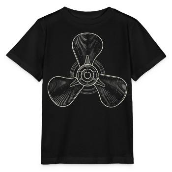 Vintage Three-Blade Propeller Illustration - Stanley/Stella MINI CREATOR Kids’ T-Shirt - black - Front - Mikhail (115cm)