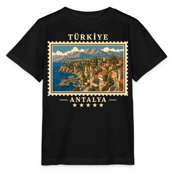 Türkiye Antalya Vintage Reisemarke - Stanley/Stella Kinder T-Shirt MINI CREATOR  - Schwarz - Vorne - Mikhail (115cm)