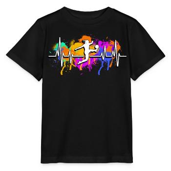 Women's football heartbeat - Stanley/Stella MINI CREATOR Kids’ T-Shirt - black - Front - Mikhail (115cm)