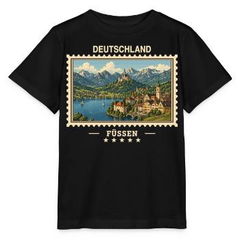 Deutschland Füssen Vintage Reisemarke - Stanley/Stella Kinder T-Shirt MINI CREATOR  - Schwarz - Vorne - Mikhail (115cm)